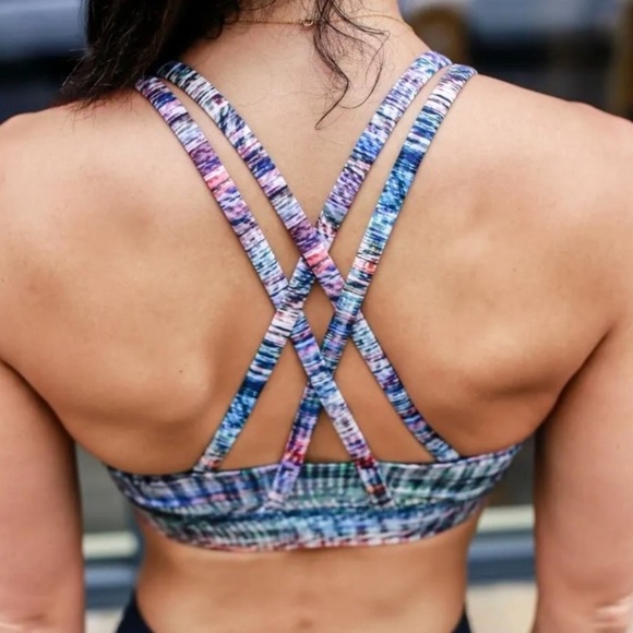 Lululemon x peleton energy bra digital oasis white multi  size 8 - Picture 8 of 8